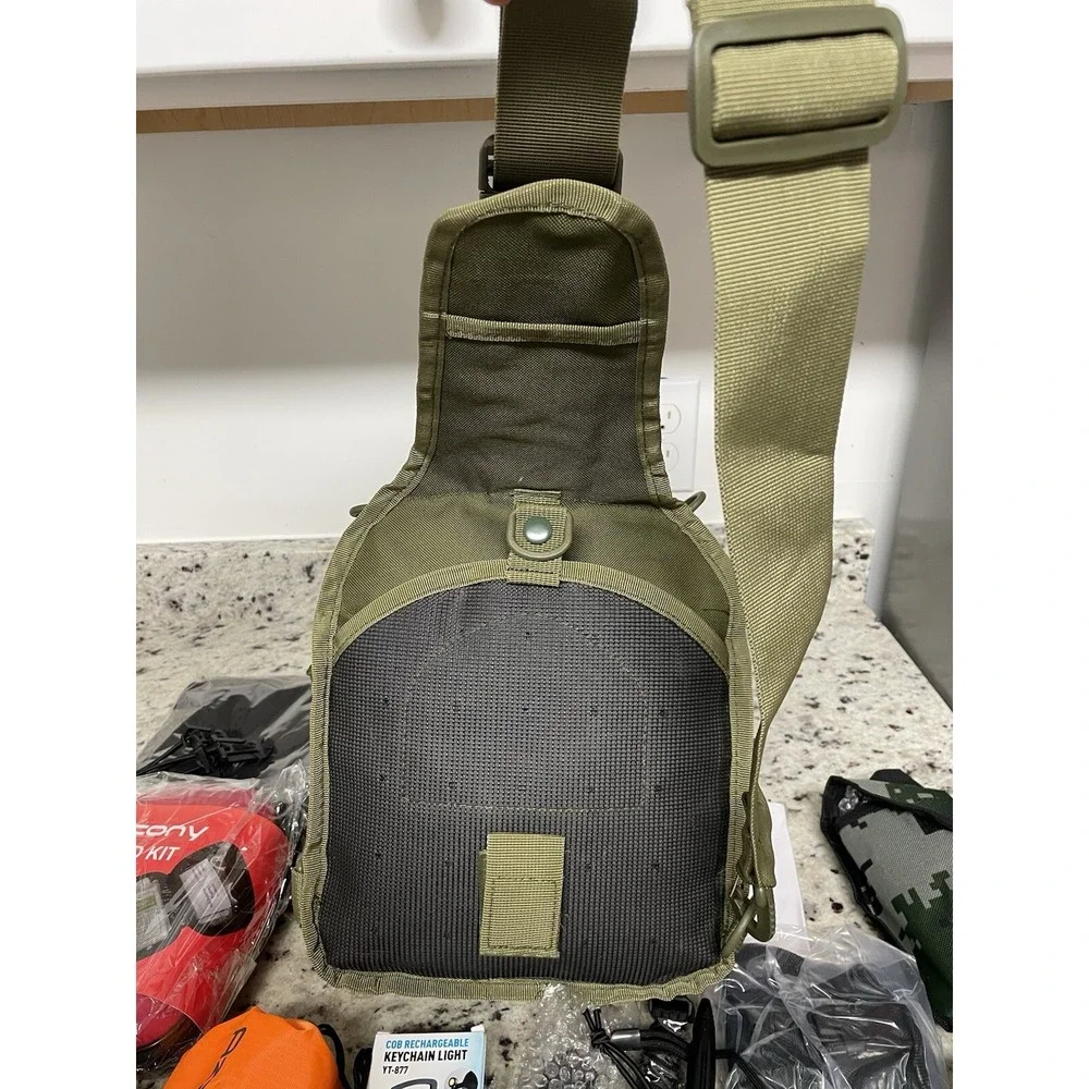 Tactical Bag W/Home Emergency  Azzcony  Survive Kit Supply's 27 Ps 1 Person New